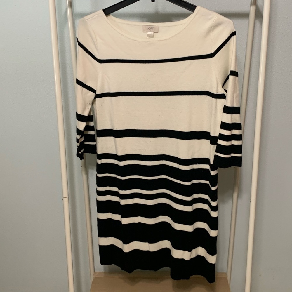 LOFT Striped Sweater Dress